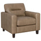 Scotland 3-piece Faux Leather Upholstered Sofa Set Brown