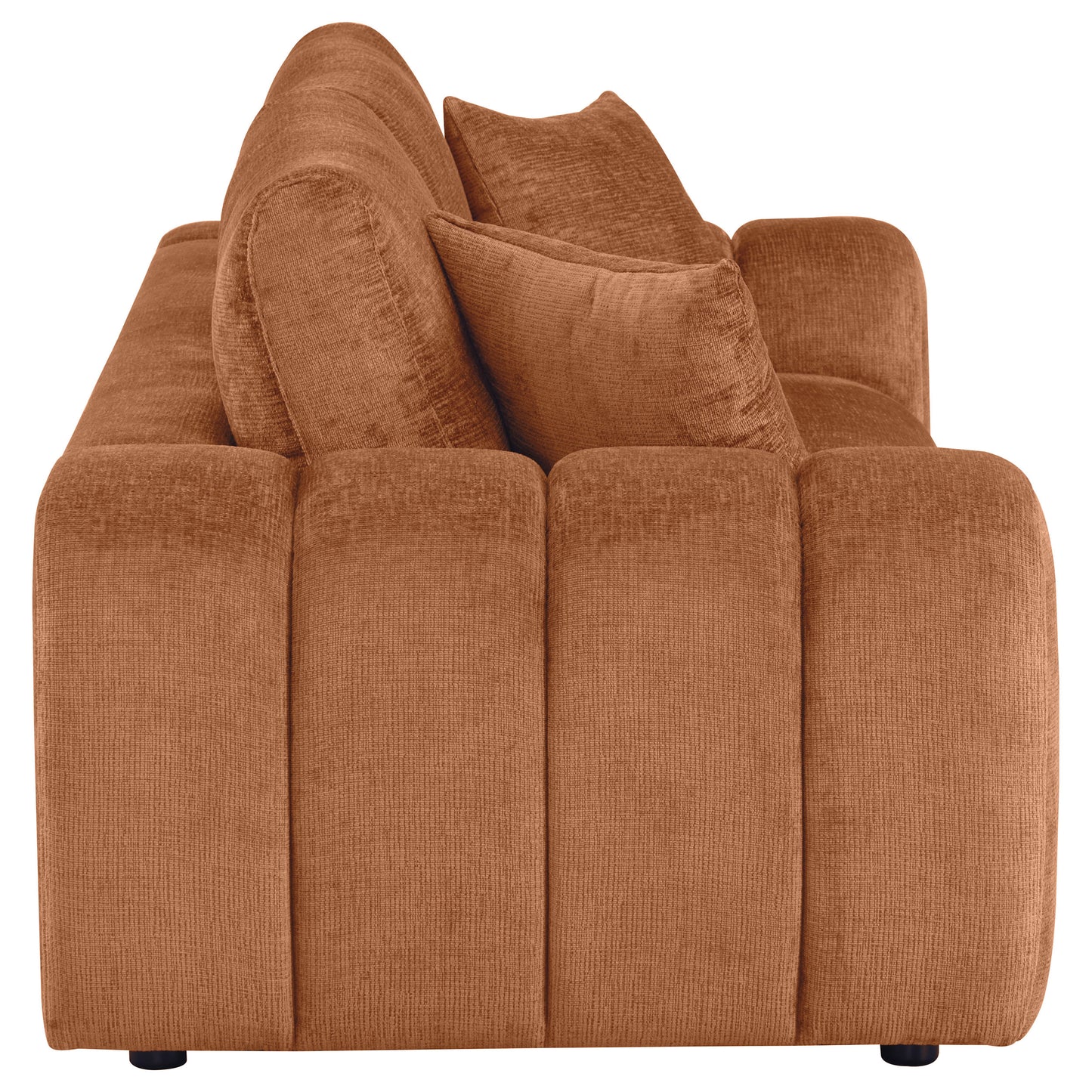 Burnett Chenille Upholstered Wide Arm Sofa Burnt Orange