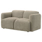 Dorset Fabric Upholstered Round Track Arm Loveseat Brown