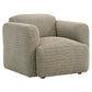 Dorset Fabric Upholstered Round Track Arm Accent Chair Brown