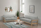 Vaughn 2-piece Fabric Upholstered Flared Arm Sofa Set Grey