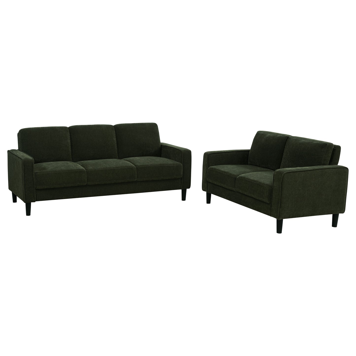 Ruth 2-piece Fabric Upholstered Track Arm Sofa Matcha Green