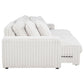 Jacana Corduroy Upholstered Dual Power Chaise Sofa Ivory