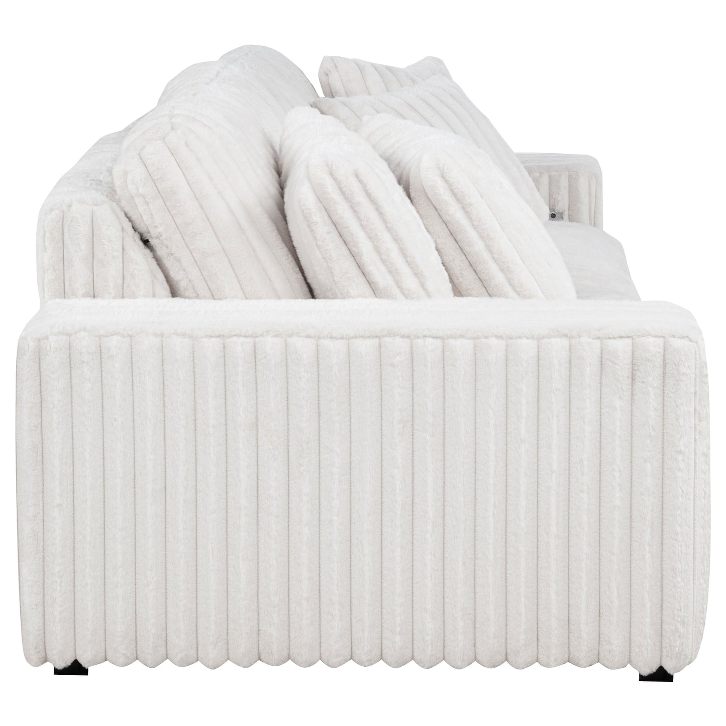 Jacana Corduroy Upholstered Dual Power Chaise Sofa Ivory