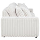 Jacana Corduroy Upholstered Dual Power Chaise Sofa Ivory