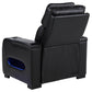 Zuma Faux Leather Upholstered Dual Power LED Recliner Black