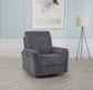 Adler Upholstered Power Swivel Glider Recliner Charcoal Grey