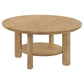 Ottowa 36-inch Round Wood Cocktail Coffee Table Washed Oak