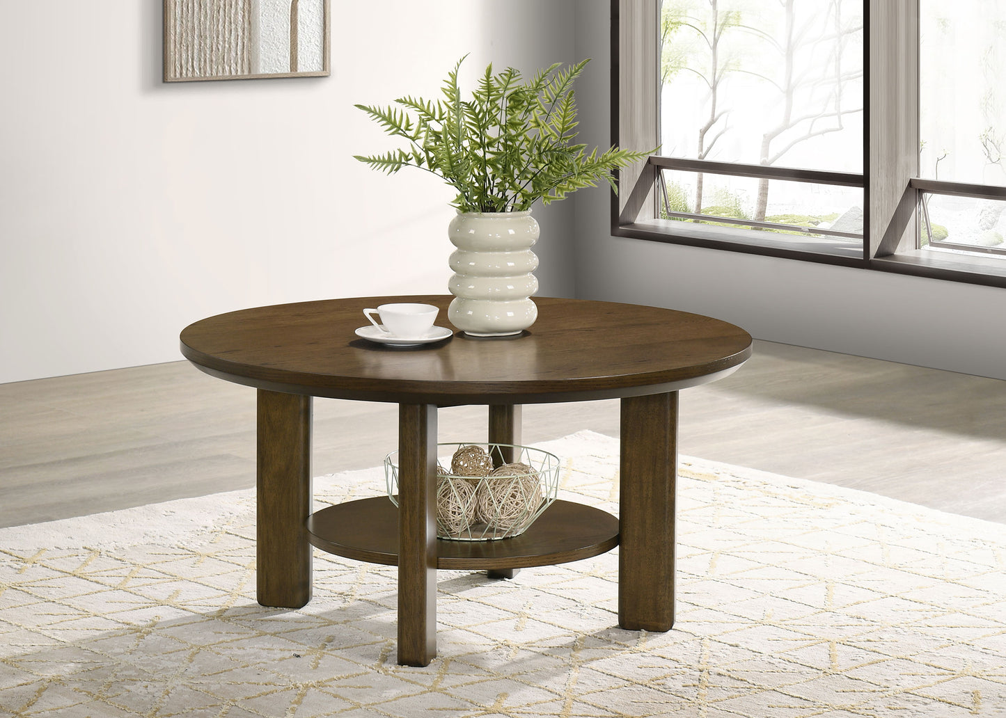 Ottowa 35-inch Round Wood Cocktail Coffee Table Brown