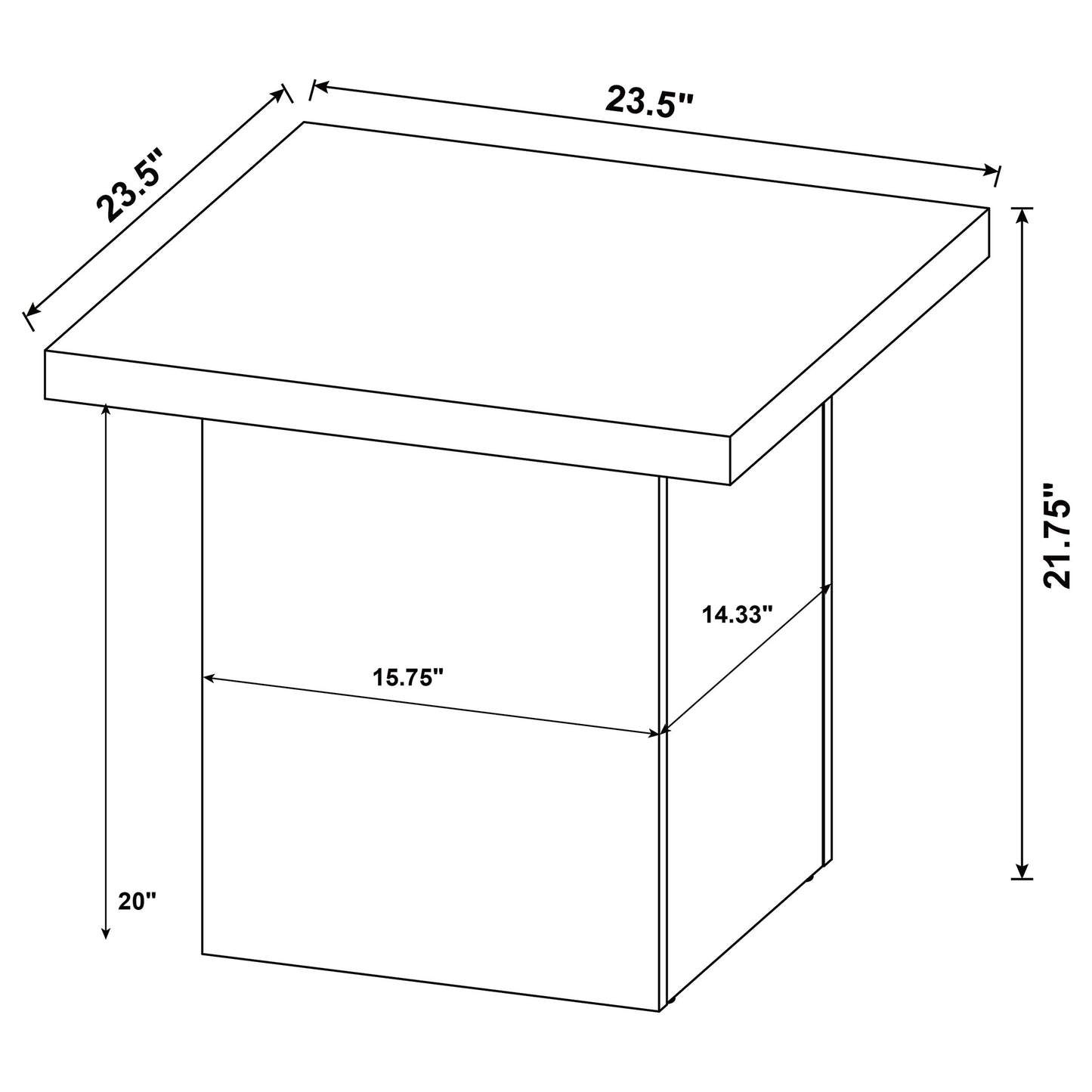 Devar 2-piece Square Cocktail Coffee End Table Set Black