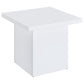 Devar Square Engineered Wood Side End Table White High Gloss
