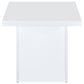 Devar Square Engineered Wood Side End Table White High Gloss