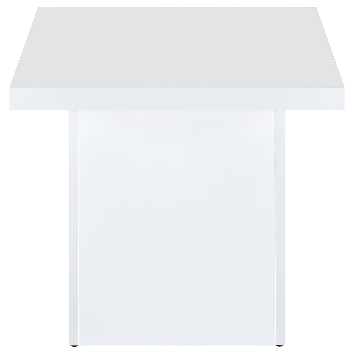 Devar 2-piece Square Coffee End Table Set White High Gloss