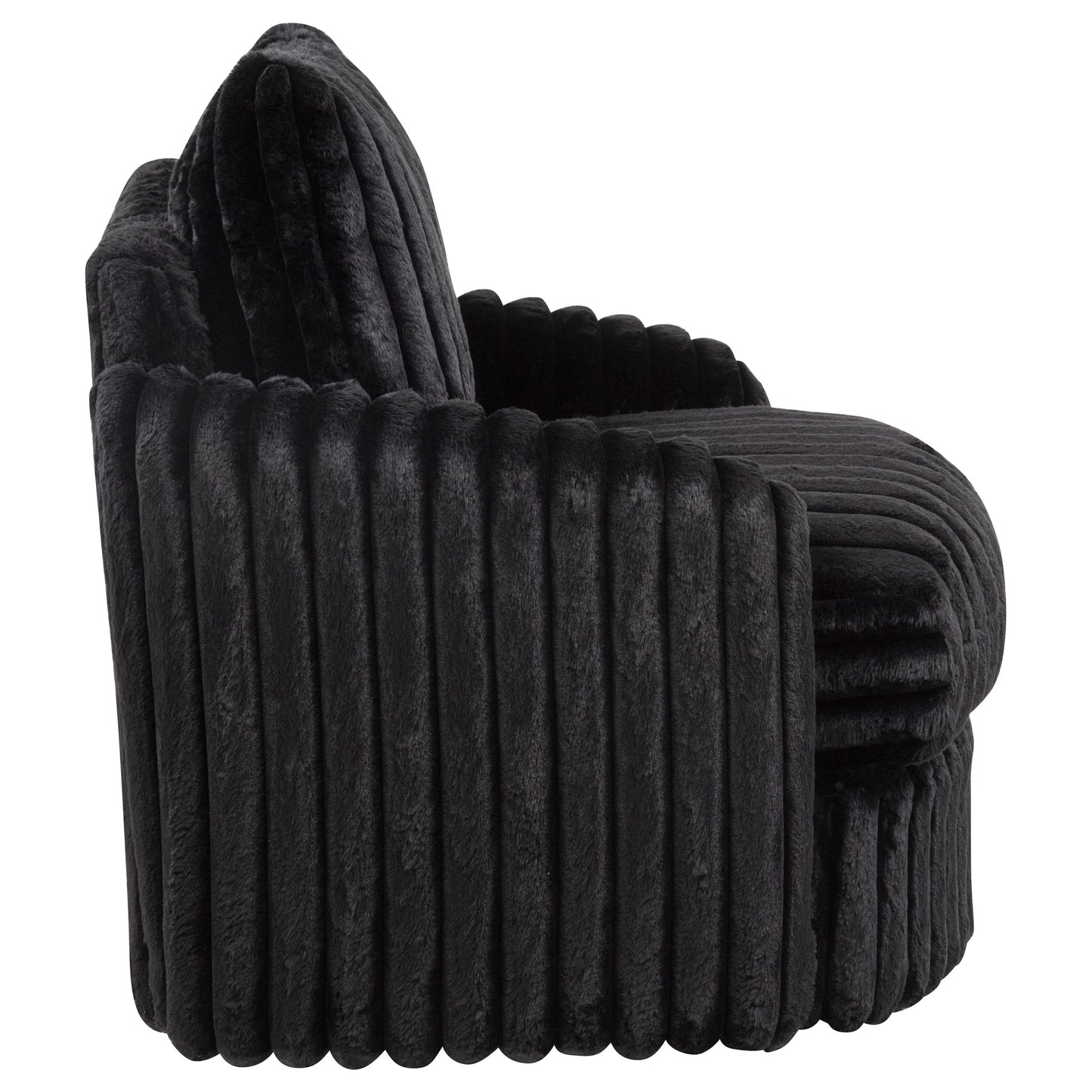 Sarco Corduroy Upholstered Swivel Accent Arm Chair Black