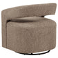 Westhill Boucle Upholstered Swivel Accent Chair Rocky Road