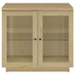 Tilbury 2-door Glass Front Accent Display Cabinet Light Oak