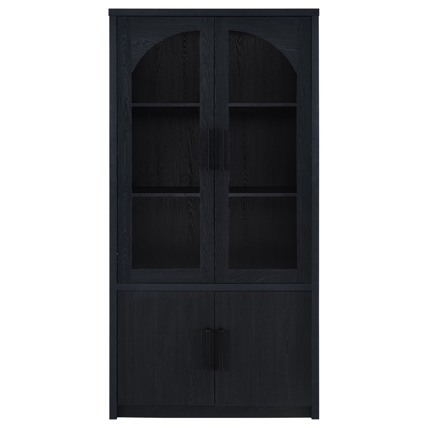 Riva 4-door Tall Accent Display Cabinet LED Lighting Black