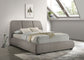 Mokena 46-inch Upholstered California King Platform Bed Taupe