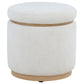 Remuda Boucle Upholstered Round Storage Ottoman Ivory