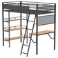 Campus 3-shelf Metal Twin Workstation Loft Bed Matte Black