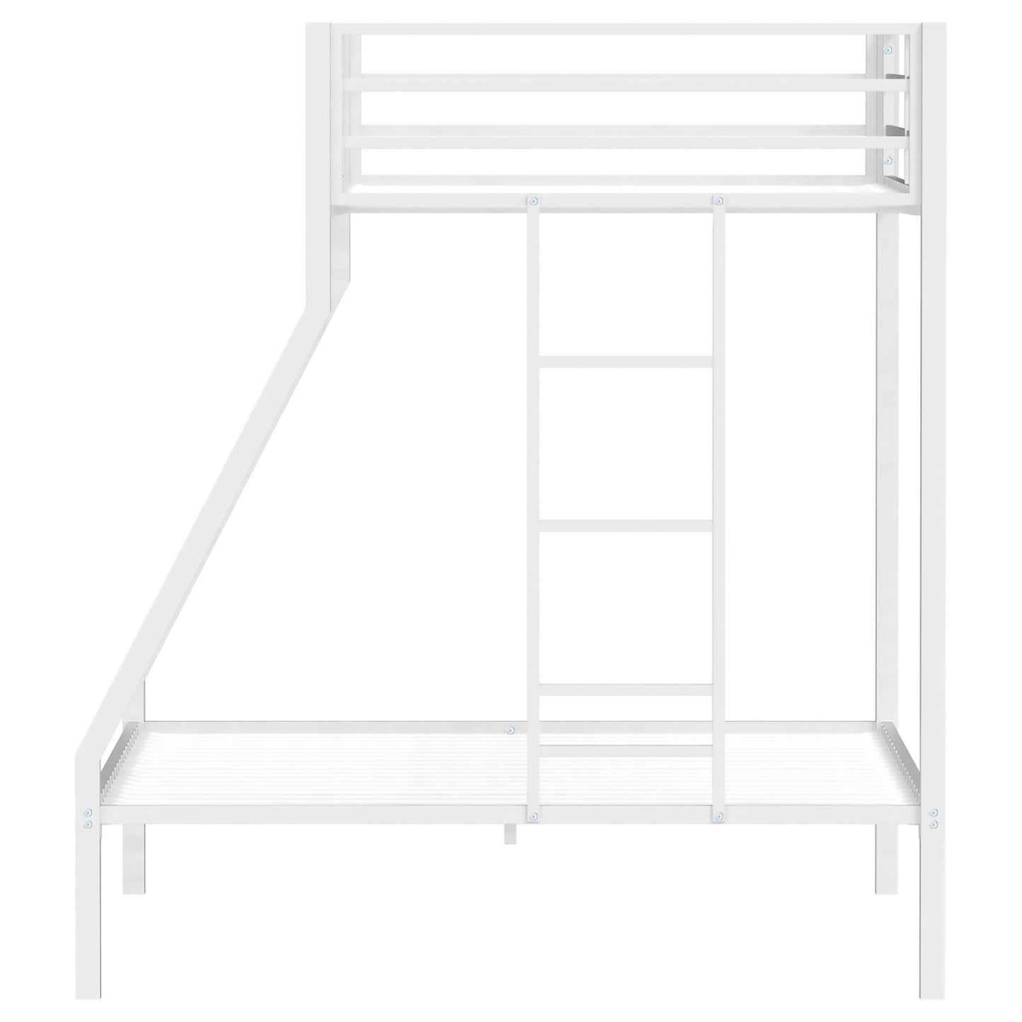 Alevera Metal Twin Over Full Bunk Bed with Ladder White