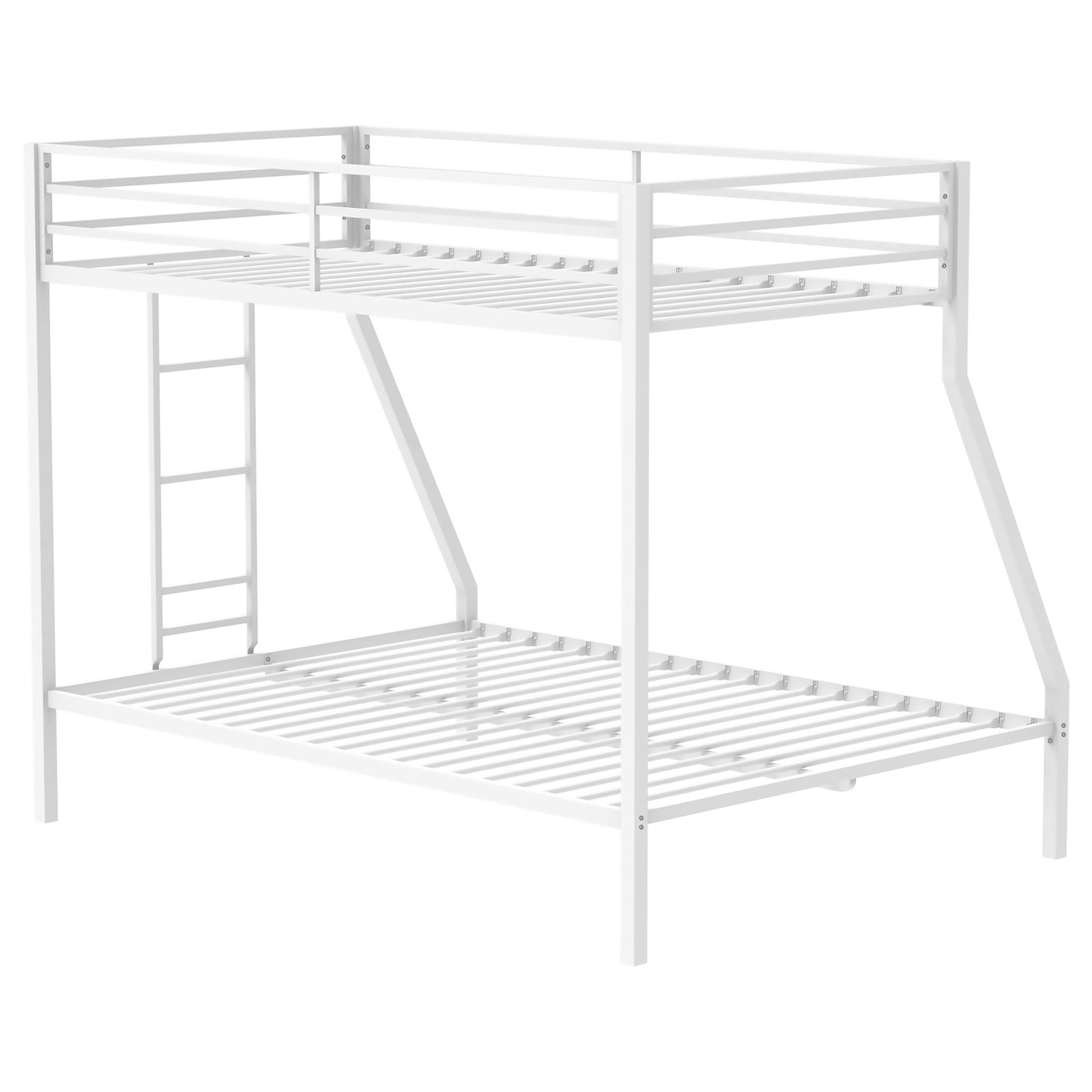 Alevera Metal Twin Over Full Bunk Bed with Ladder White