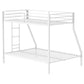 Alevera Metal Twin Over Full Bunk Bed with Ladder White