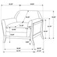 Vaughn 3-piece Fabric Upholstered Flared Arm Sofa Set Grey