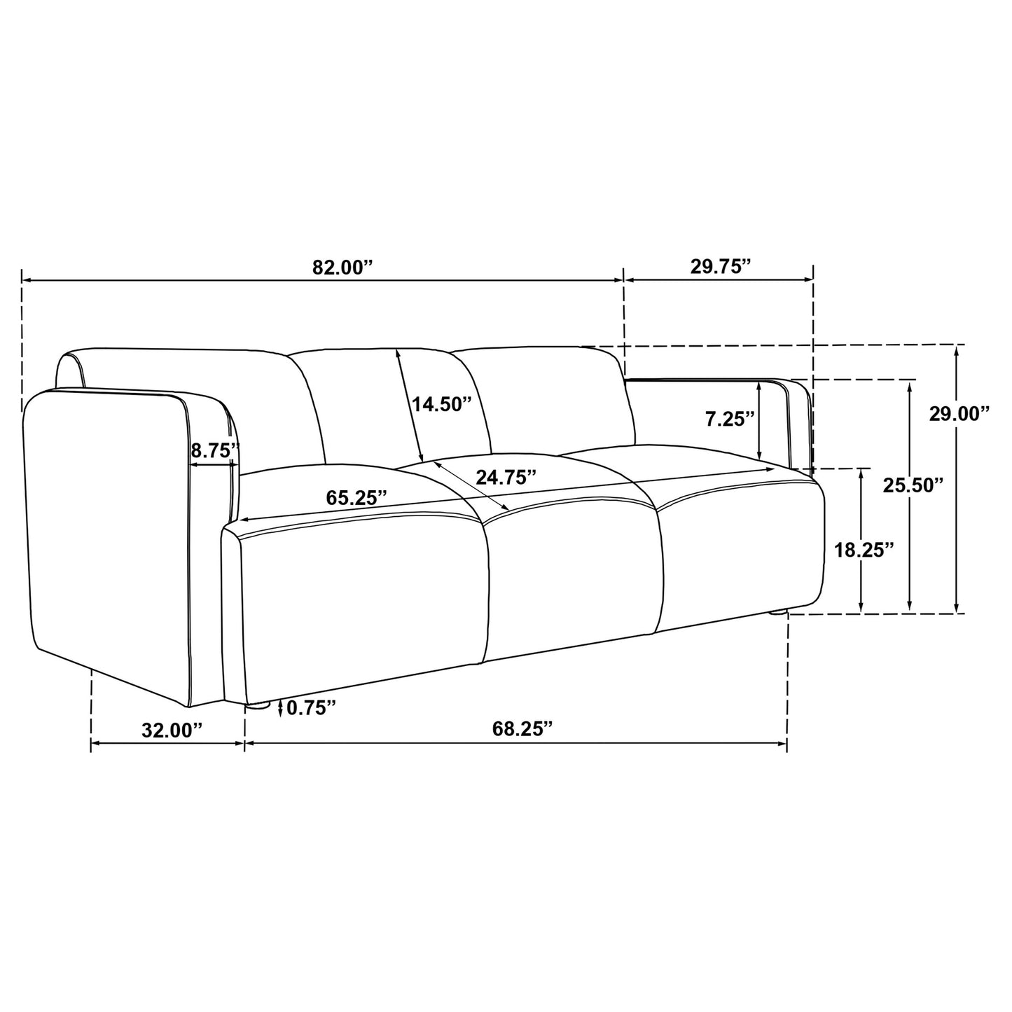 Dorset Fabric Upholstered Round Track Arm Sofa Brown