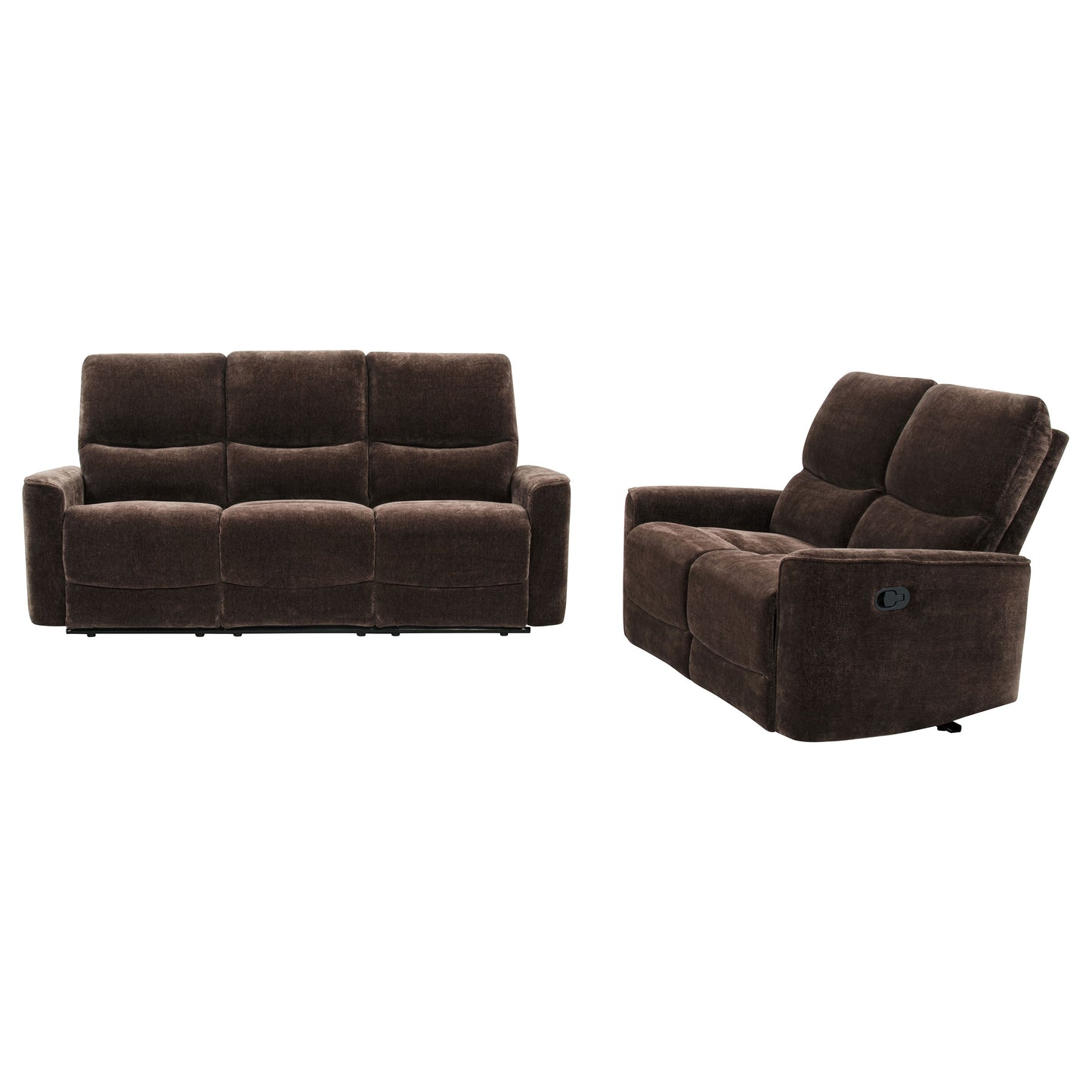 Navarro 2-piece Upholstered Reclining Sofa Set Dark Brown