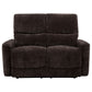 Navarro Chenille Upholstered Reclining Loveseat Dark Brown