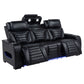 Zuma 2-piece Faux Leather Dual Power LED Sofa Set Black