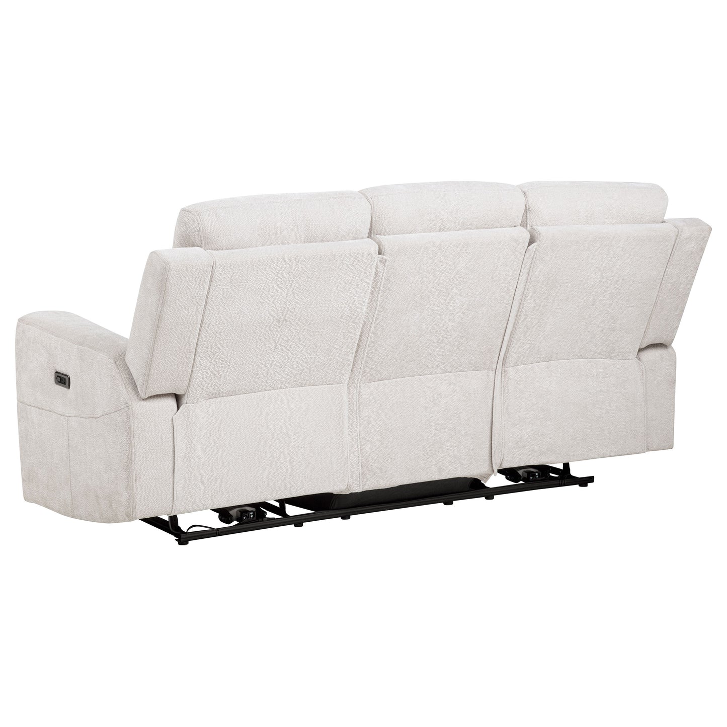 Kennett 2-piece Chenille Power Reclining Sofa Set Ivory