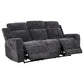 Kennett 2-piece Chenille Power Reclining Sofa Set Dark Grey