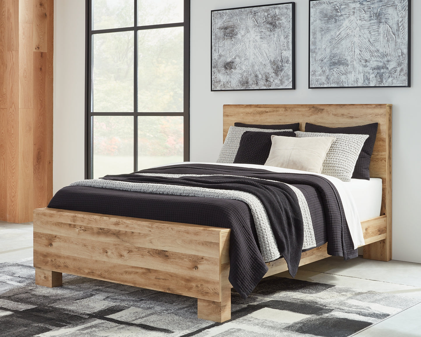Hyanna Queen Panel Bed, Dresser, Mirror and Nightstand