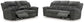 Gray reclining sofa set on a white background