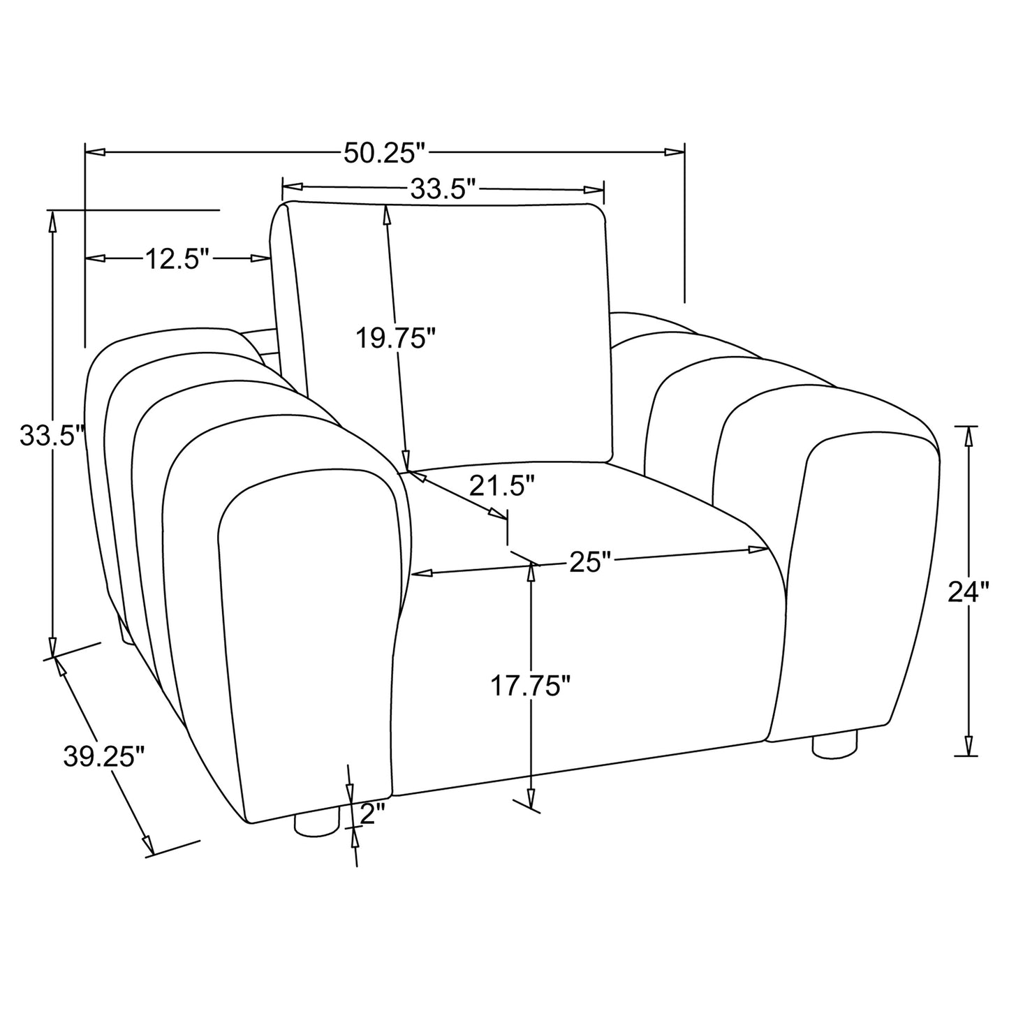 Burnett Chenille Upholstered Accent Chair Burnt Orange