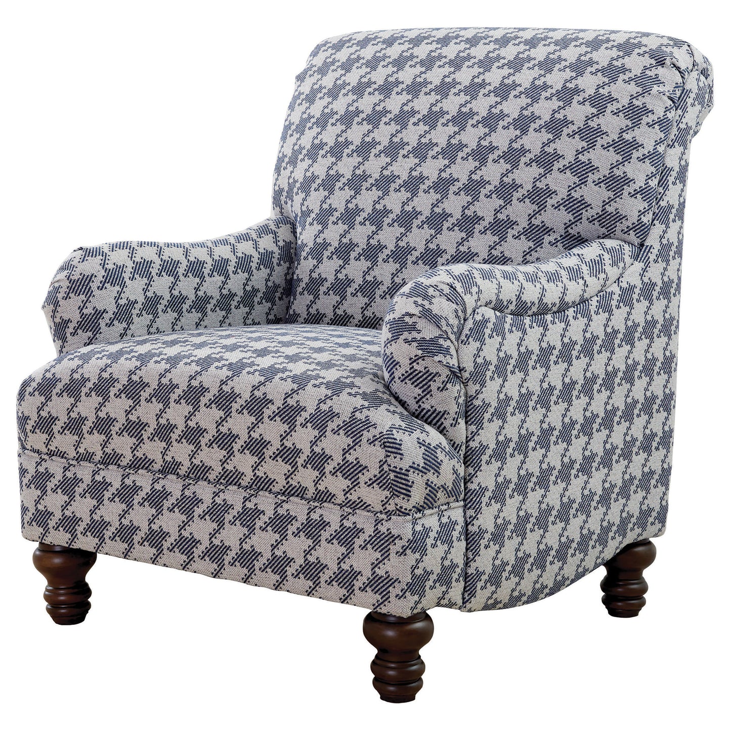Glenn Upholstered English Arm Accent Chair Blue