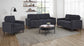 Bowen II Fabric Upholstered Track Arm Sofa Steel Grey