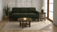 Ruth 77-inch Fabric Upholstered Track Arm Sofa Matcha Green