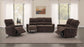 Navarro Chenille Upholstered Reclining Sofa Dark Brown