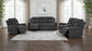 Kennett Chenille Upholstered Power Recliner Chair Dark Grey