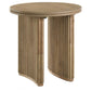 Adina 3-piece Round Coffee Table Set Distressed Light Brown