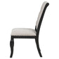 Phelps Upholstered Dining Side Chair Tan Distressed Noir (Set of 2)