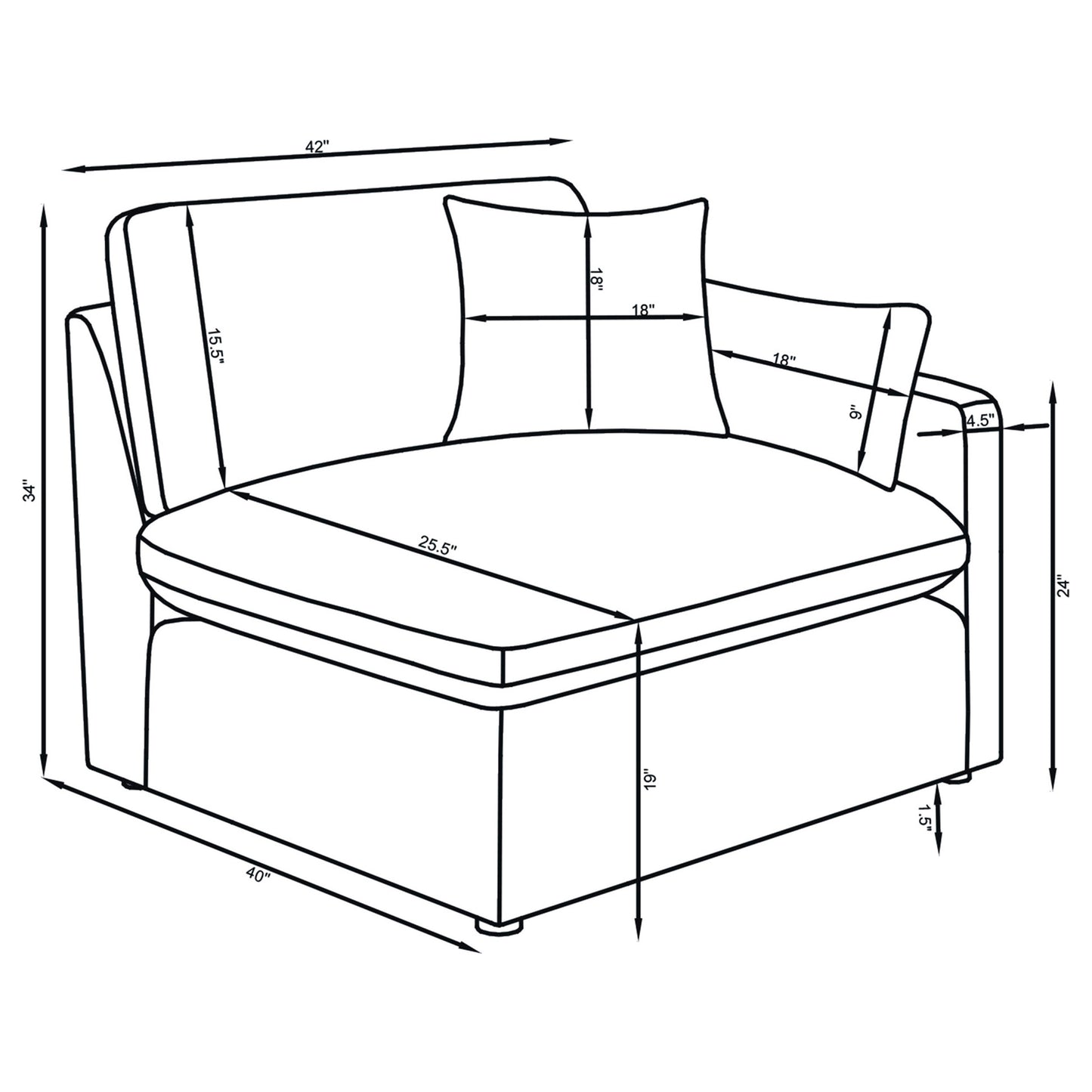 Hobson 4-piece Upholstered Modular Sectional Sofa Ivory