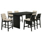 Decker 7-piece 70-inch Rectangular Counter Height Dining Set Cream and Black