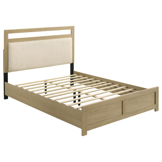 Hendricks Queen Panel Headboard Platform Bed Light Oak