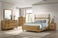 Bennett 78-inch Eastern King Upholstered Panel Bed Cream and Light Oak