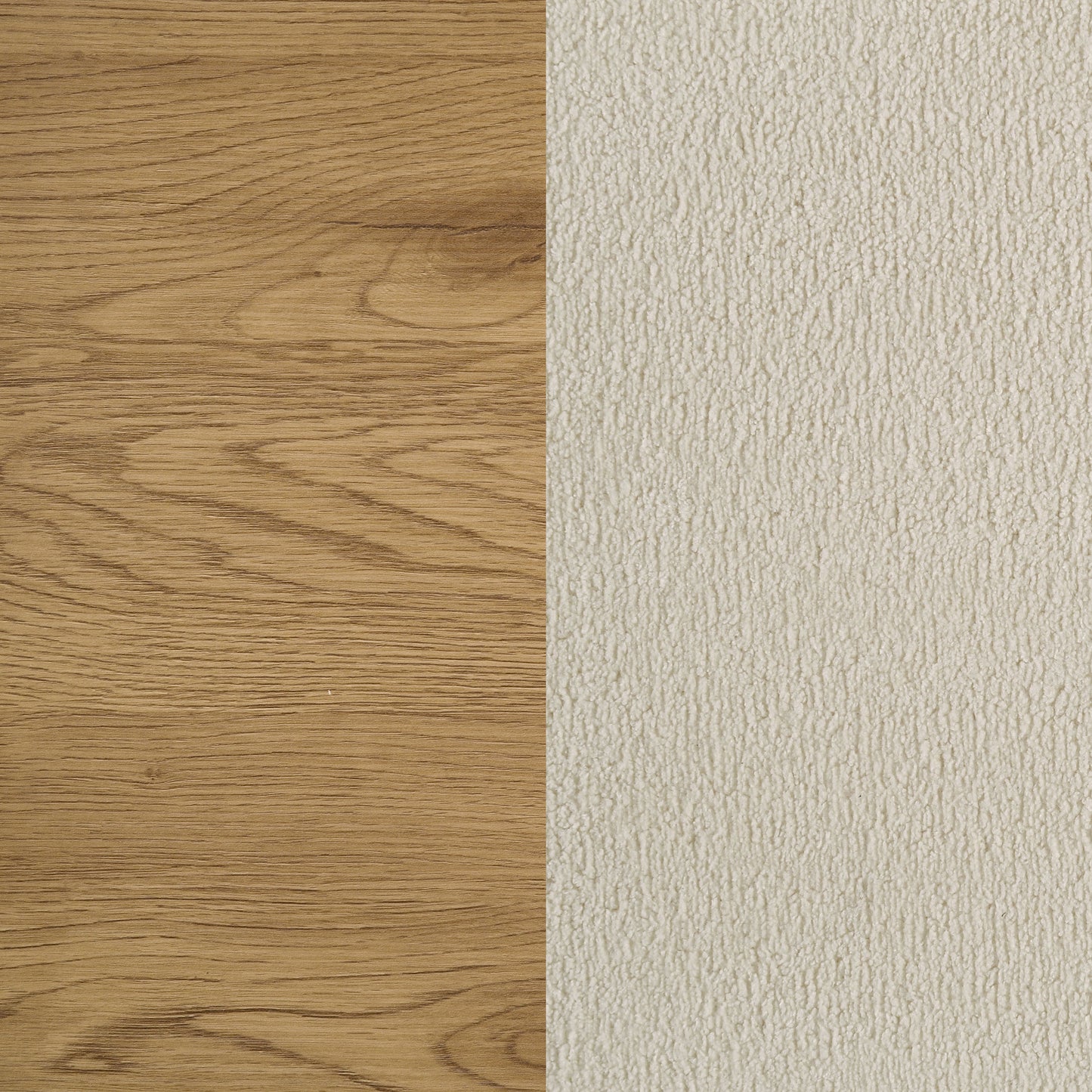Bennett 78-inch Eastern King Upholstered Panel Bed Cream and Light Oak
