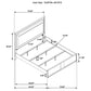 Leanne Eastern King LED Panel Bed Off White and Light Oak